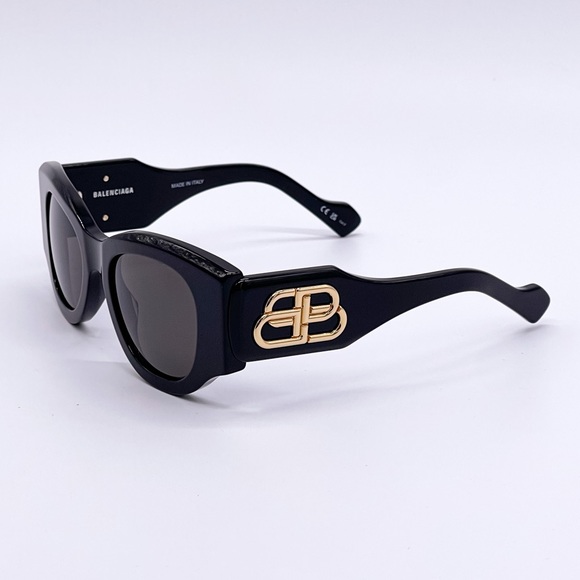 NEW BALENCIAGA BB0070S 006 OVERSIZED BLACK WOMEN SUNGLASSES BALENCIAGA - Picture 6 of 14